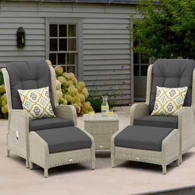 Bramblecrest Chedworth Deluxe Recliner Set for Two - Dove Grey